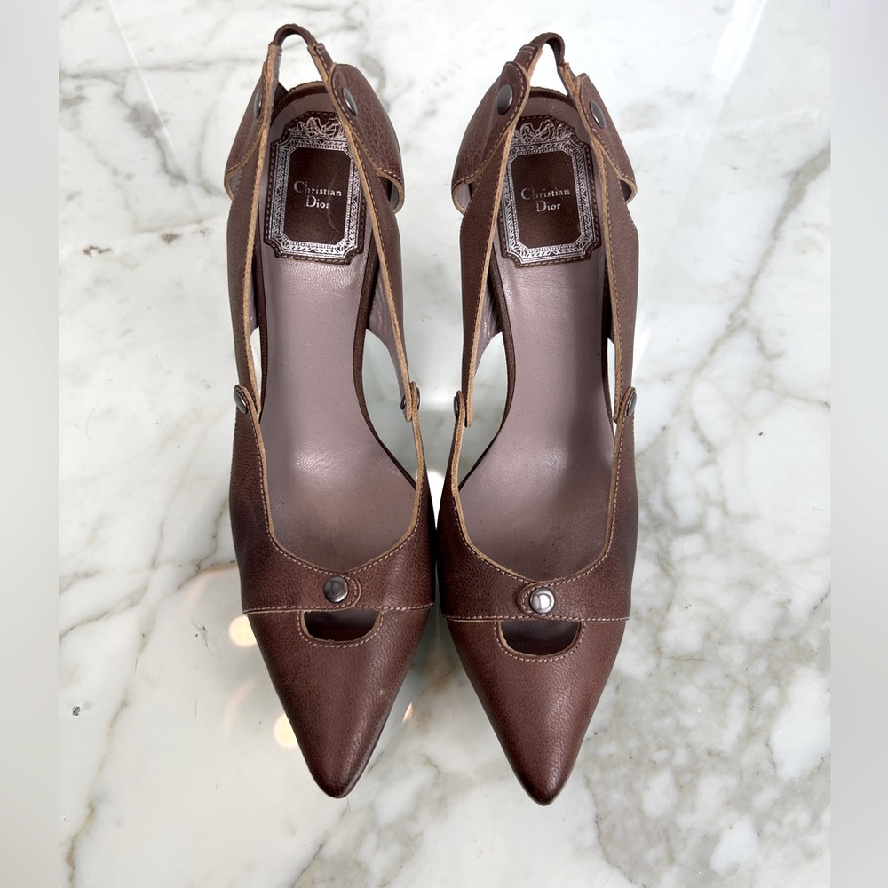 Dior hills, brown distress, leather
